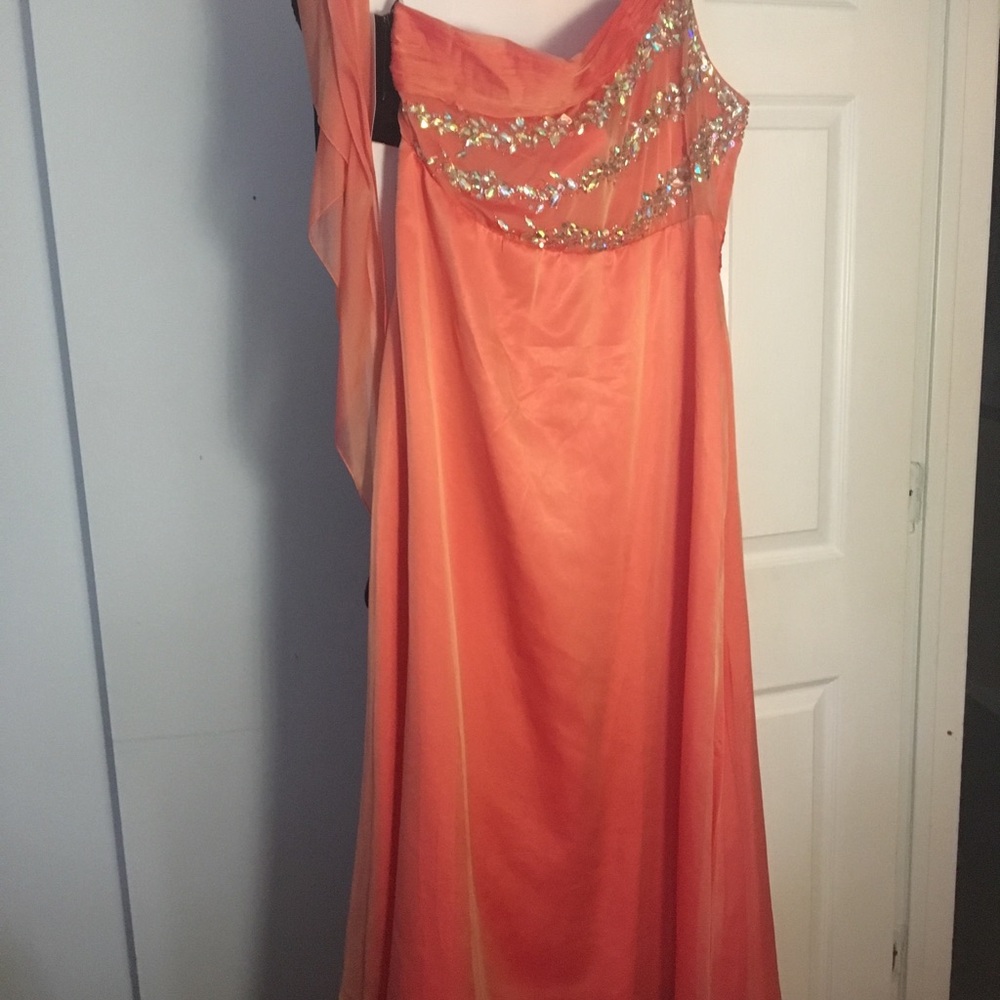 Sequined orange gown